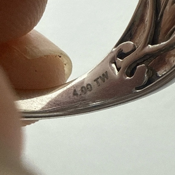 14K White Gold 4 CTTW Diamond Ring Size 7 - Picture 3 of 4